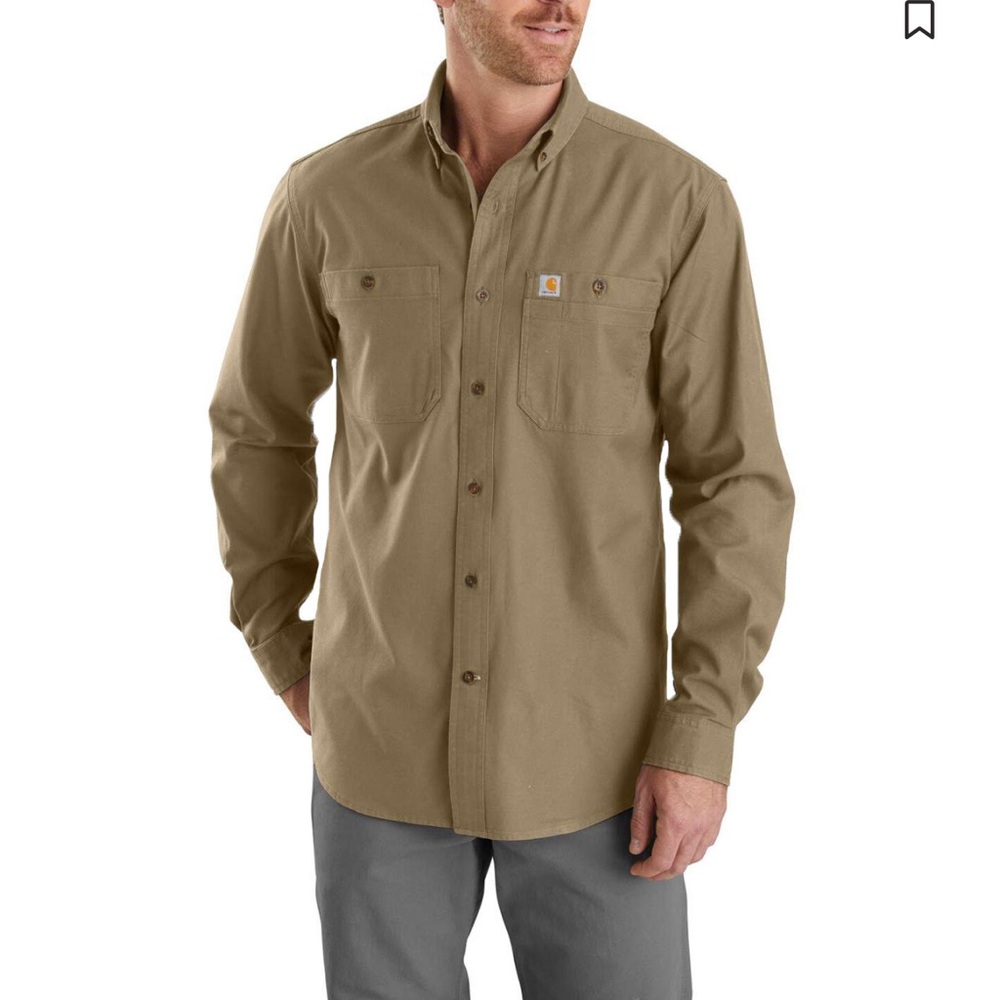 CARHARTT MEN'S RUGGED FLEX RIGBY LONG SLEEVE WORK SHIRT - 3XL